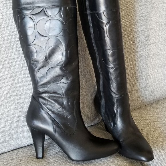 Coach Boots, size 8, black - Picture 1 of 4